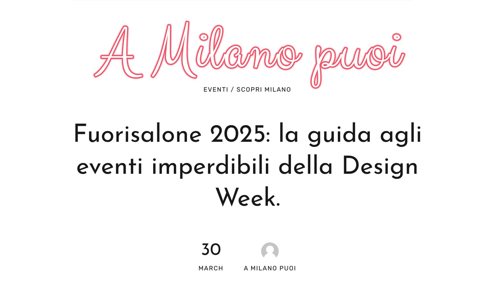 Fuorisalone 2025: la guida agli eventi imperdibili della Design Week.