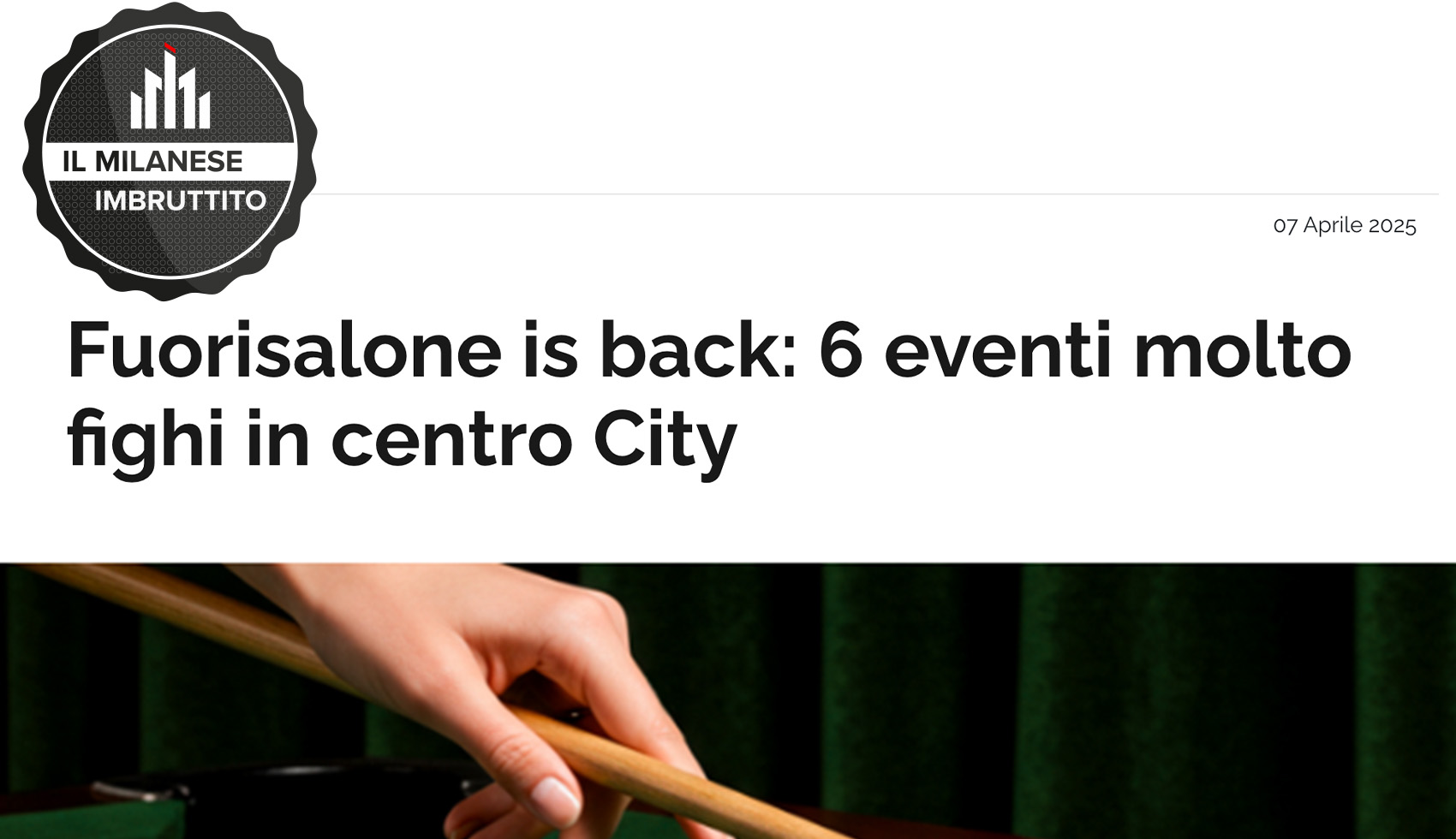 Fuorisalone is back: 6 eventi molto fighi in centro City